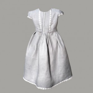 Платье детское лен (с кружевом)